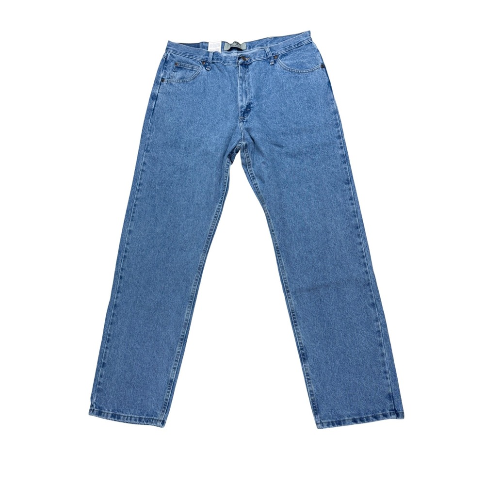 Wrangler Authentics Mens 38x34 Relaxed Fit‎ Jeans Blue Straight Leg Cotton New